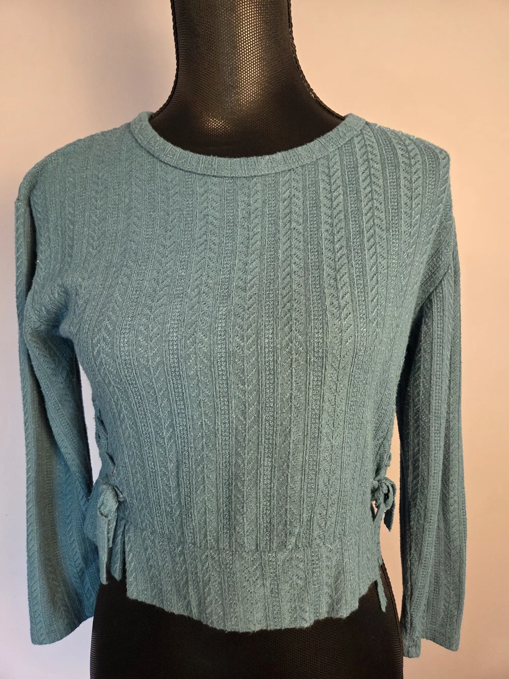 Tommy Bahama Teal Cable Knit Top & Wide-Leg Pants Lounge Set Girls 8 EUC